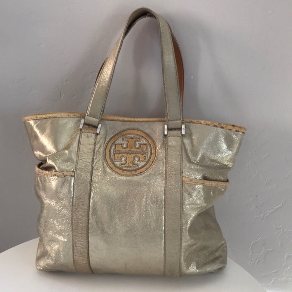 SOLD SOLD SOLD Auth Tory Burch Metallic Gold Tote